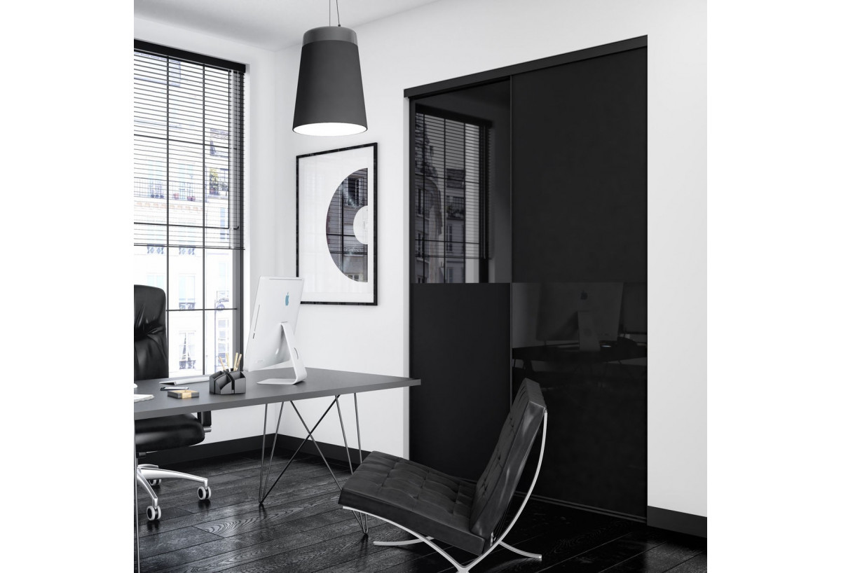 Façade de placard 2 portes coulissante Septième art - Kazed : Confort'Mat