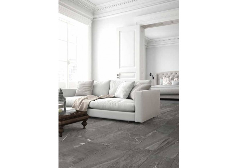 Stone Wave 30x60 Noir - Carrelage intérieur et extérieur en Grès Cérame émaillé (GS) Naturel GRIP - SW3060BLG