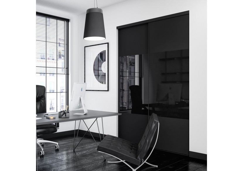 Façade de placard 2 portes coulissante Septième art - Kazed : Confort'Mat