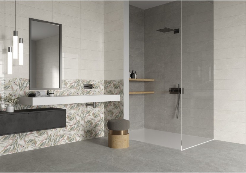 Time 10x30 Fog - Carrelage intérieur en Grès Cérame émaillé (GS) Rectifié - TI1030FO