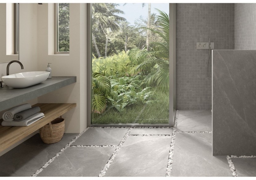 Wales 60x120 Gris - Carrelage intérieur et extérieur en Grès Cérame émaillé (GS) Rectifié GRIP - 1004013