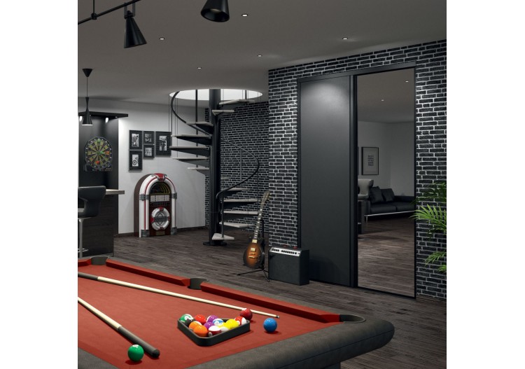 Façade de placard 2 portes coulissante Tapis rouge laqué - Kazed : Confort'Mat 2