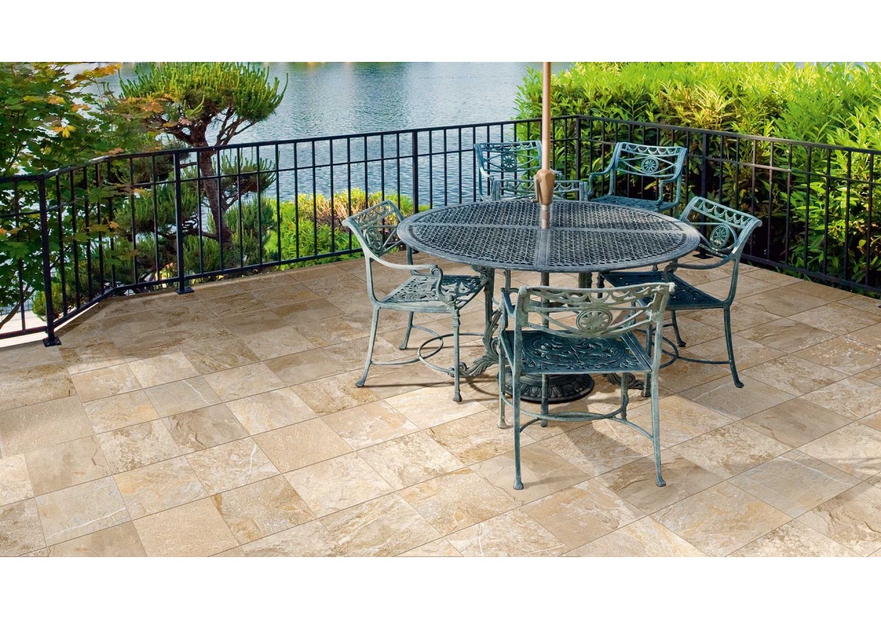 Xstone 25x25 Sable - Carrelage intérieur et extérieur en Grès Cérame émaillé (GS) Naturel GRIP - X25S