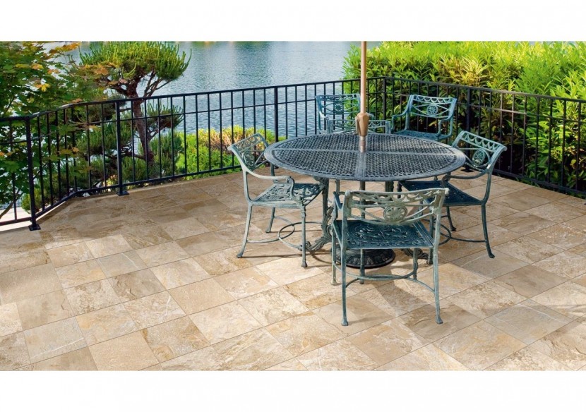 Xstone 25x25 Sable - Carrelage intérieur et extérieur en Grès Cérame émaillé (GS) Naturel GRIP - X25S