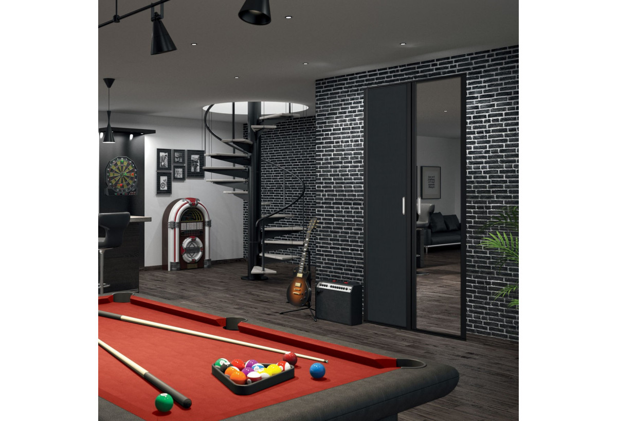 Façade de placard 2 portes pivotante Tapis rouge laqué - Kazed : Confort'Mat