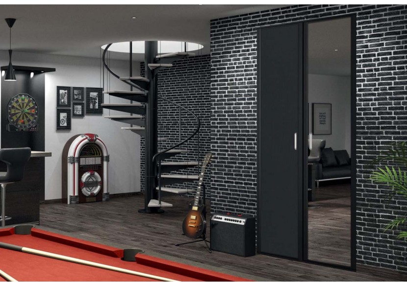 Façade de placard 2 portes pivotante Tapis rouge laqué - Kazed : Confort'Mat