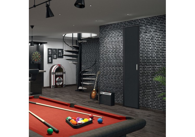 Façade de placard 1 portes pivotante Tapis rouge laqué - Kazed : Confort'Mat 2