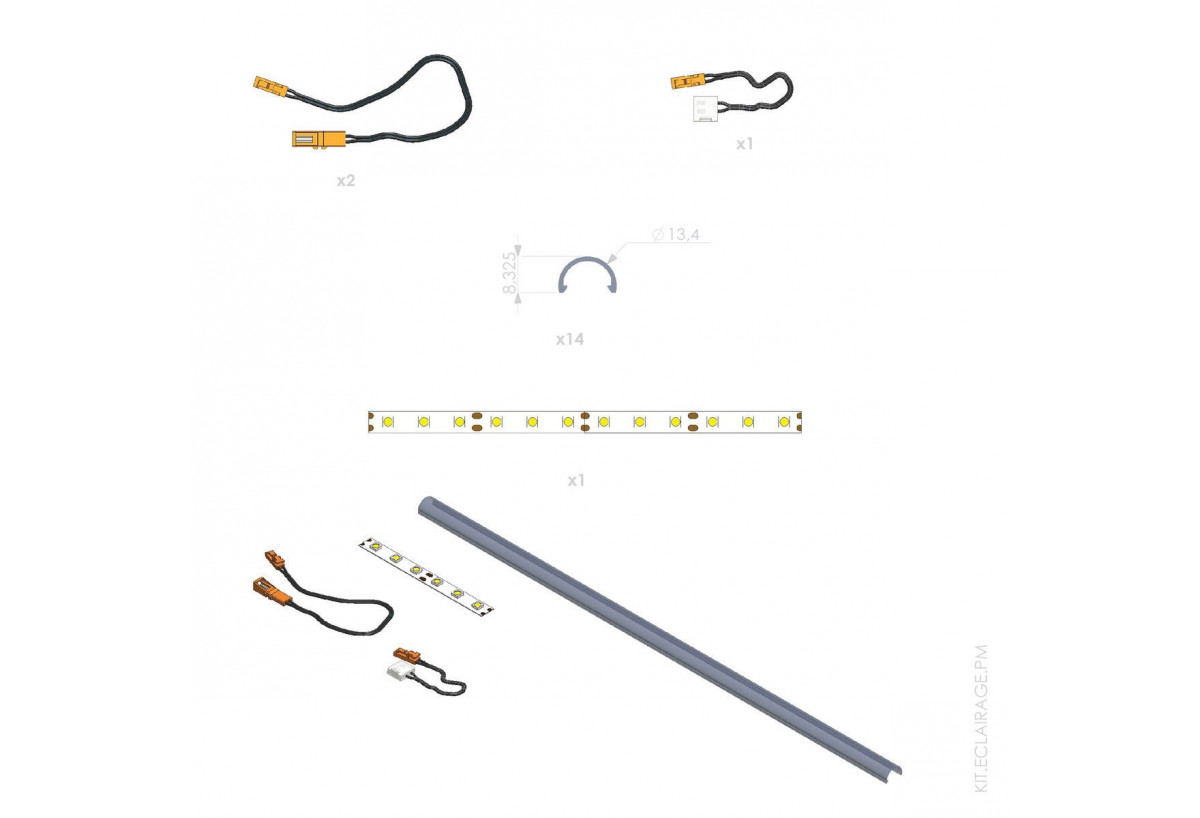 Éclairage LED pour plinthe murale en aluminium