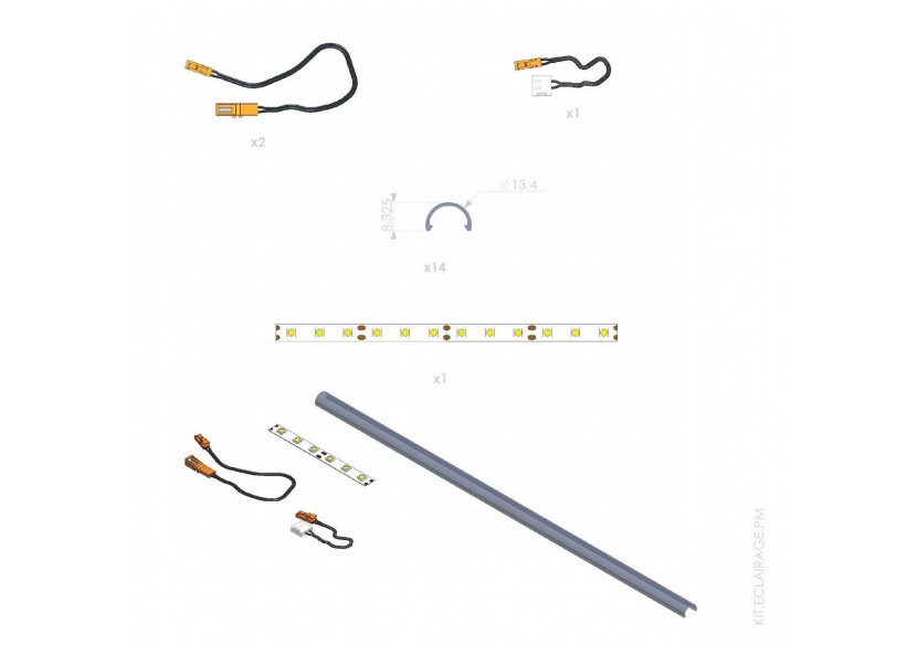 Éclairage LED pour plinthe murale en aluminium