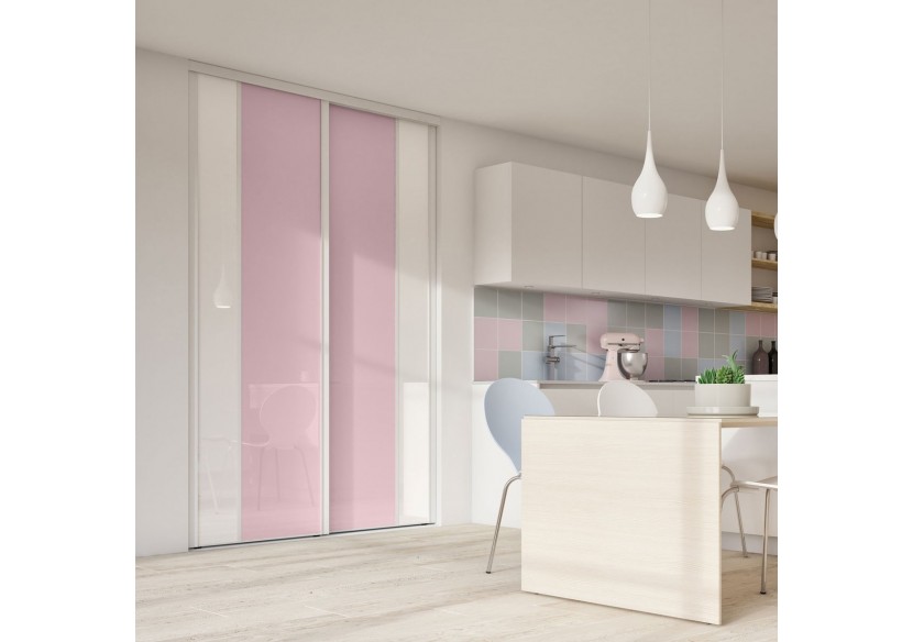 Berlingot : Façade de placard coulissante 2 portes verre laqué