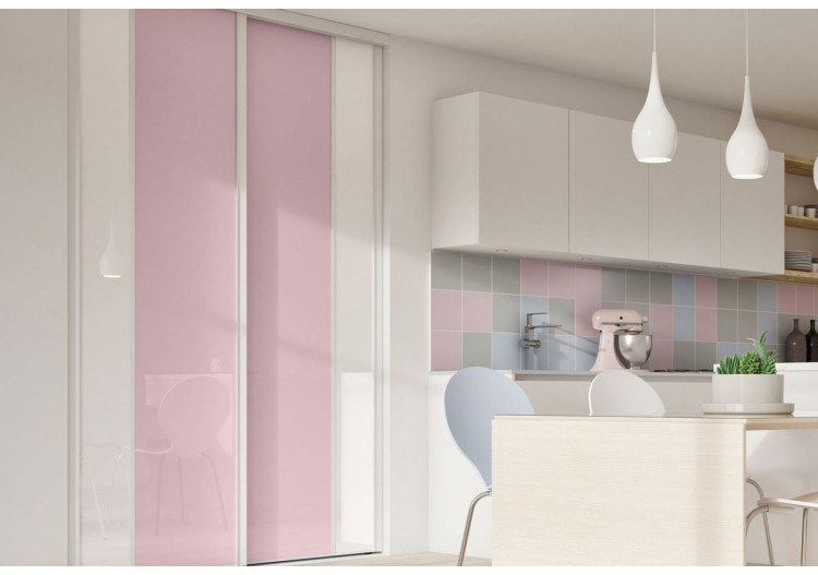Berlingot : Façade de placard coulissante 2 portes verre laqué
