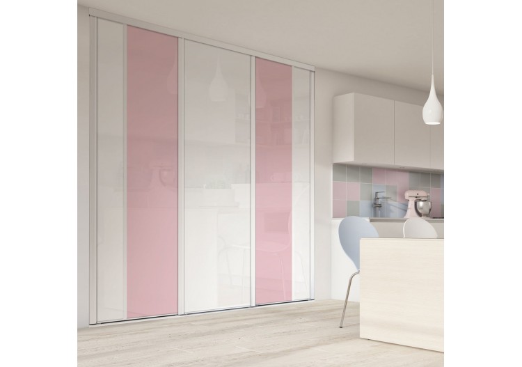 Façade de placard 3 portes coulissante Berlingot laqué - Kazed : Confort'Mat 2