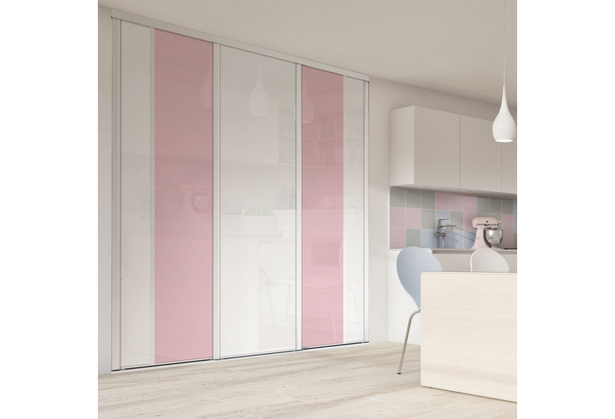 Façade de placard 3 portes coulissante Berlingot laqué - Kazed : Confort'Mat