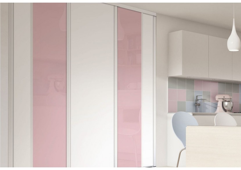 Façade de placard 3 portes coulissante Berlingot laqué - Kazed : Confort'Mat