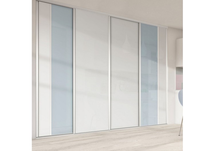 Façade de placard 4 portes coulissante Berlingot laqué - Kazed : Confort'Mat 2