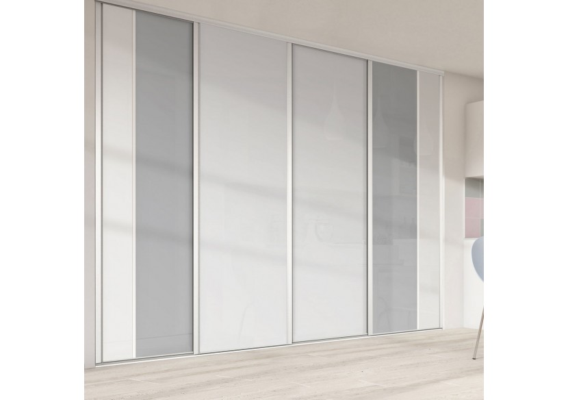 Façade de placard 4 portes coulissante Berlingot laqué - Kazed : Confort'Mat