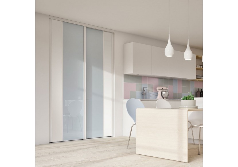 Façade de placard 2 portes coulissante Berlingot mat - Kazed : Confort'Mat