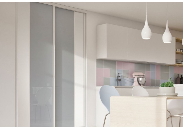 Façade de placard 2 portes coulissante Berlingot mat - Kazed : Confort'Mat