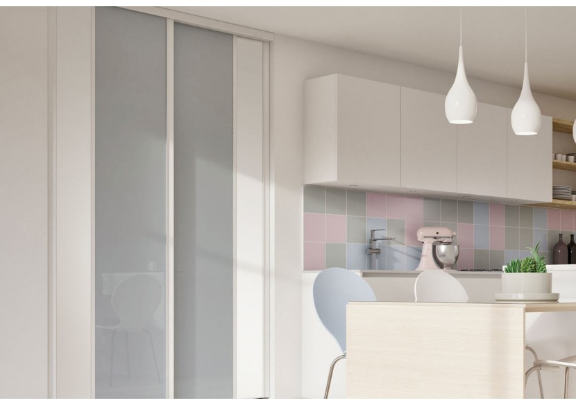 Façade de placard 2 portes coulissante Berlingot mat - Kazed : Confort'Mat