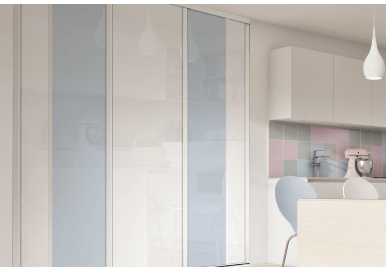 Façade de placard 3 portes coulissante Berlingot mat - Kazed : Confort'Mat