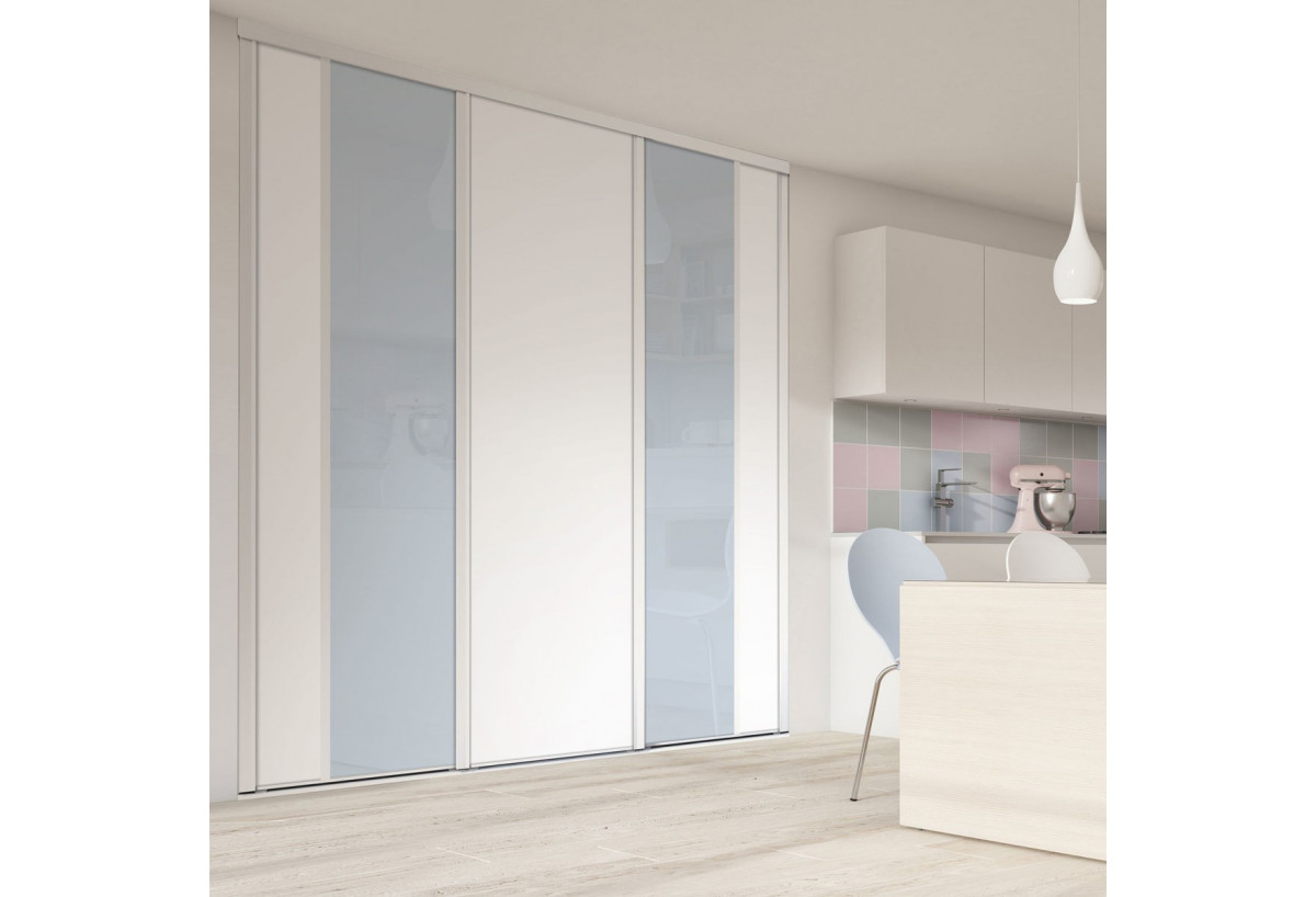 Façade de placard 3 portes coulissante Berlingot mat - Kazed : Confort'Mat