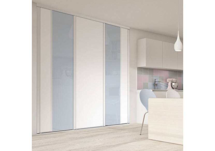 Façade de placard 3 portes coulissante Berlingot mat - Kazed : Confort'Mat