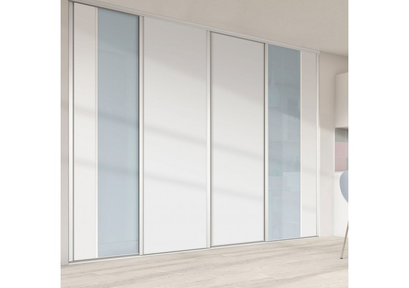 Façade de placard 4 portes coulissante Berlingot mat - Kazed : Confort'Mat