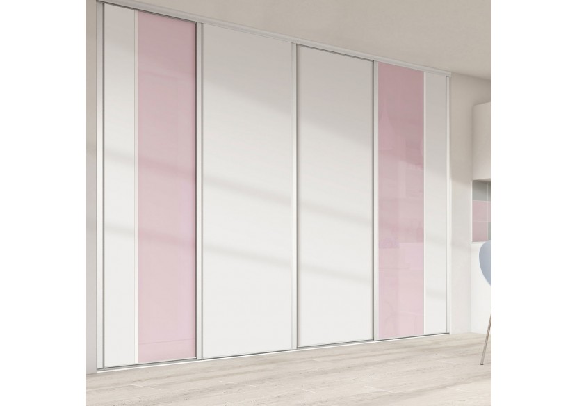 Façade de placard 4 portes coulissante Berlingot mat - Kazed : Confort'Mat