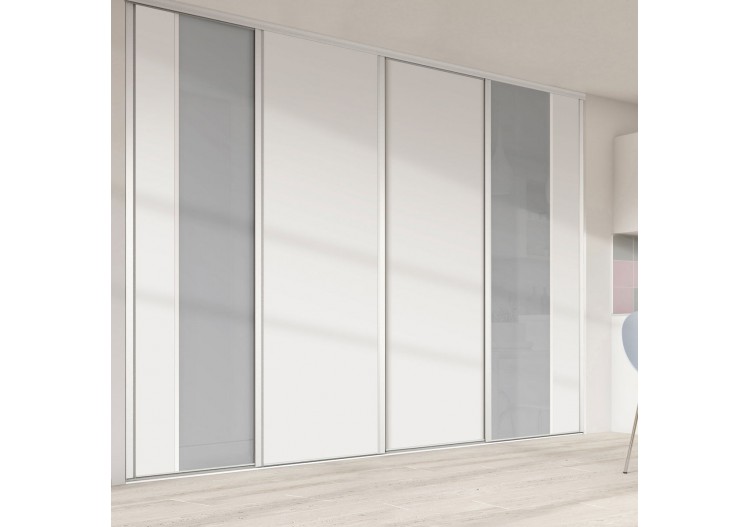 Façade de placard 4 portes coulissante Berlingot mat - Kazed : Confort'Mat 2