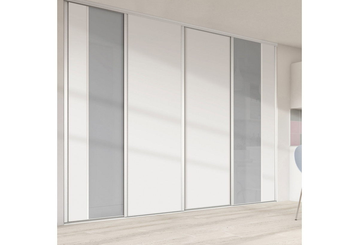 Façade de placard 4 portes coulissante Berlingot mat - Kazed : Confort'Mat