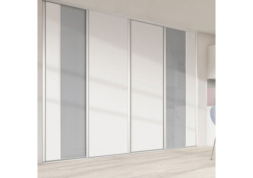 Façade de placard 4 portes coulissante Berlingot mat - Kazed : Confort'Mat
