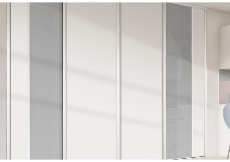 Façade de placard 4 portes coulissante Berlingot mat - Kazed : Confort'Mat