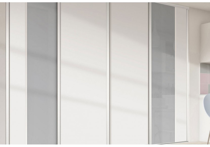 Façade de placard 4 portes coulissante Berlingot mat - Kazed : Confort'Mat
