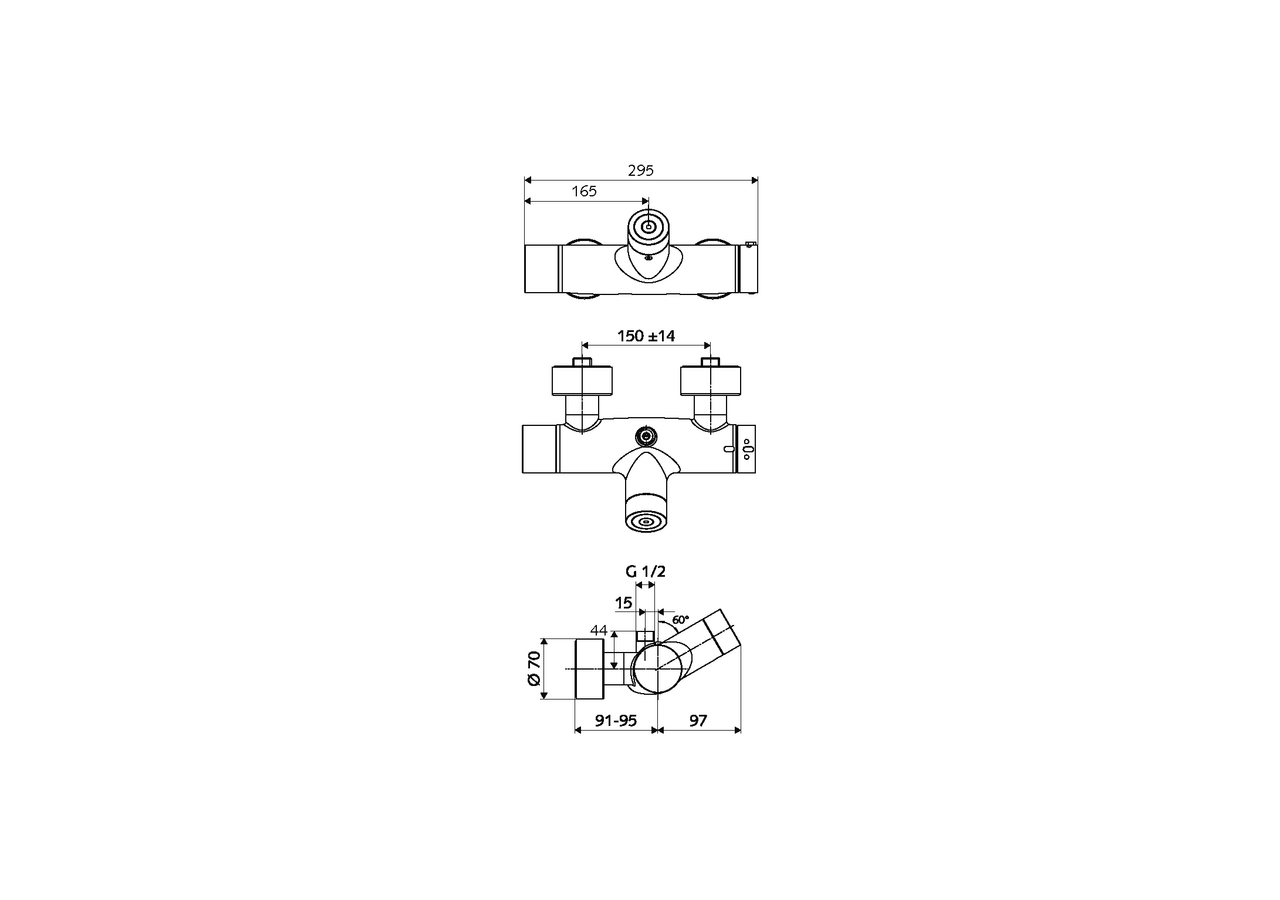Robinet de douche apparent VITUS VD-C-T / o - 002140699 - Schell