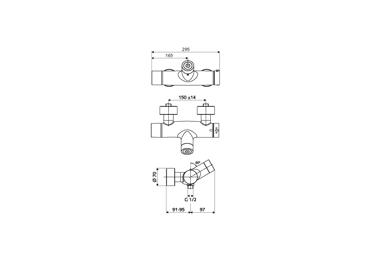 Robinet de douche apparent VITUS VD-C-T / u - 002160699 - Schell