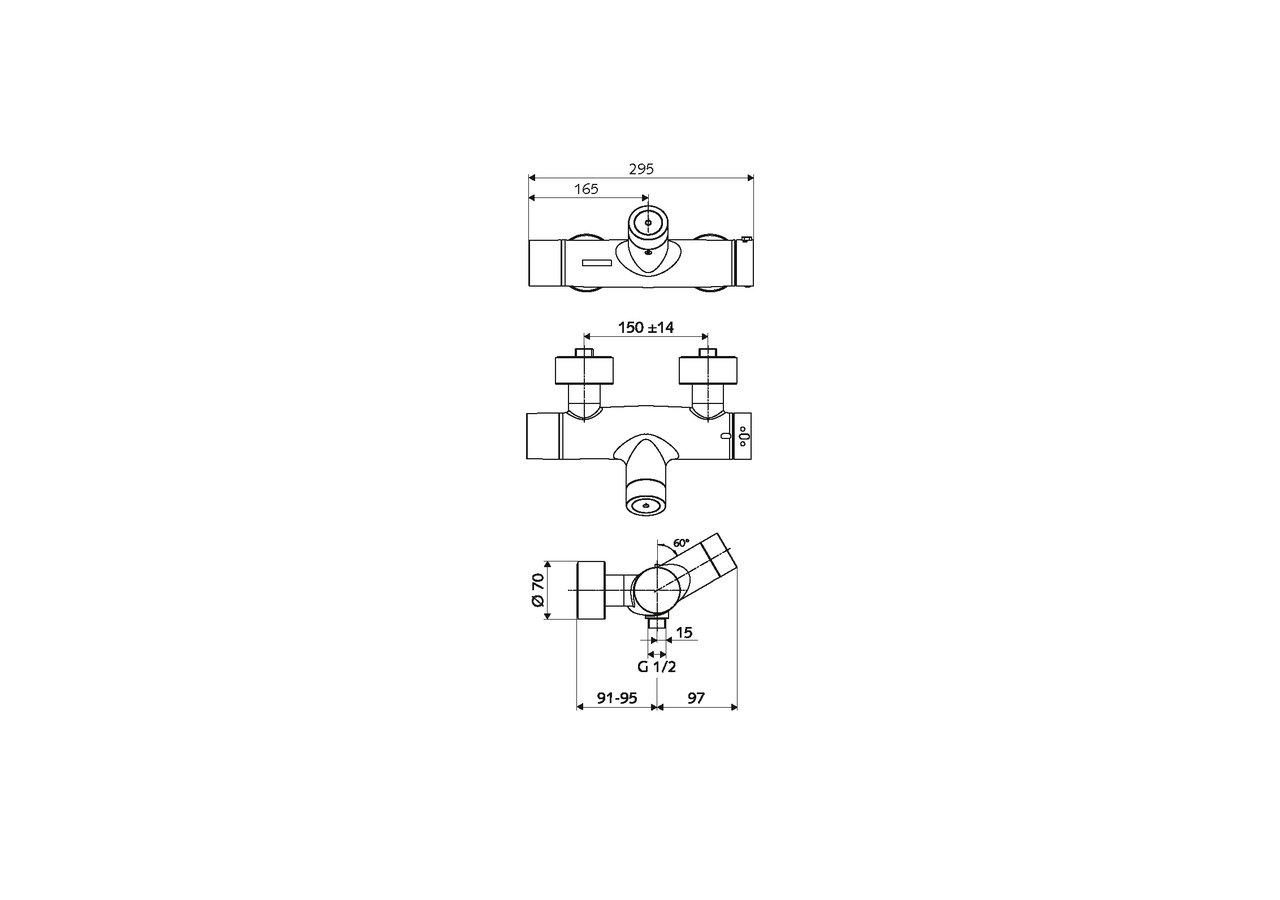 Robinet de douche apparent VITUS VD-C-T / u - 002170699 - Schell