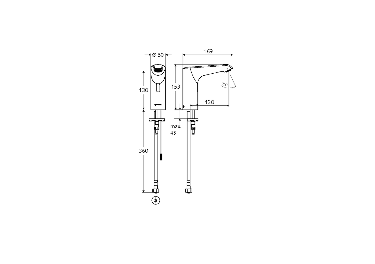 Robinets de lavabo électronique XERIS E - 002190699 - Schell