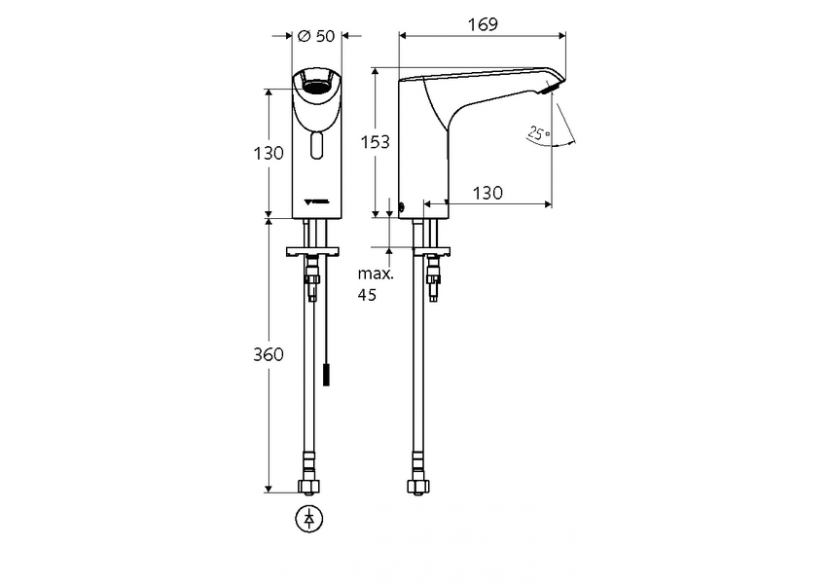 Robinets de lavabo électronique XERIS E - 002190699 - Schell
