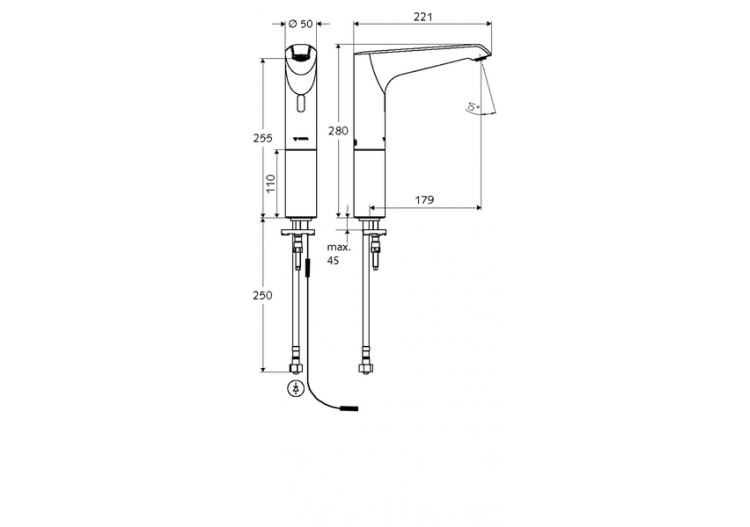 Robinets de lavabo électronique XERIS E - 002200699 - Schell 2