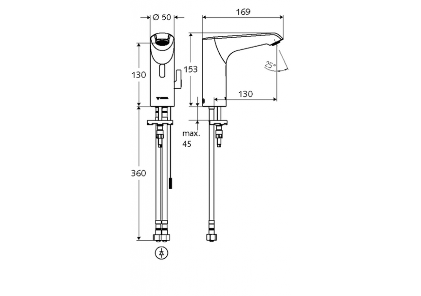 Robinets de lavabo électronique XERIS E - 002220699 - Schell