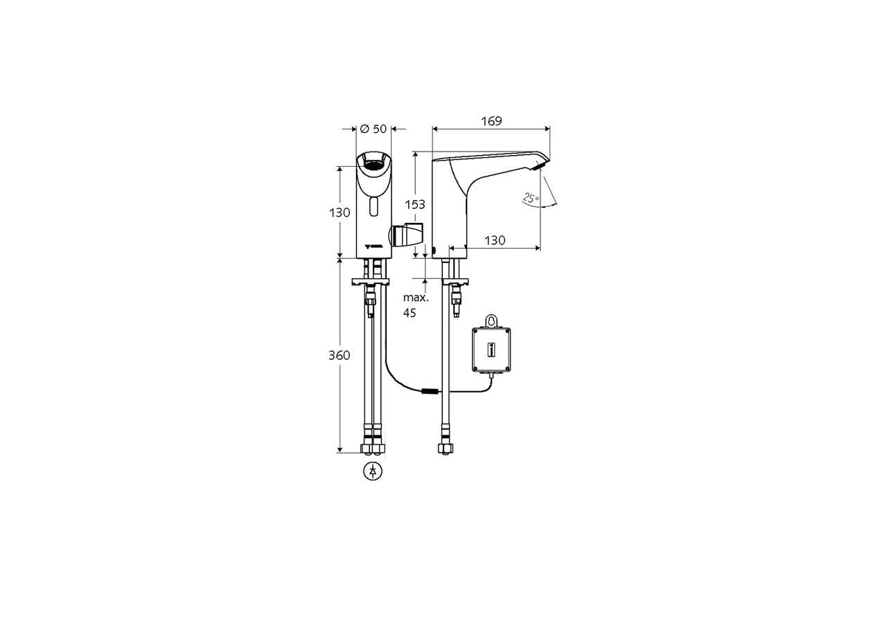 Robinets de lavabo électronique XERIS E-T - 002320699 - Schell
