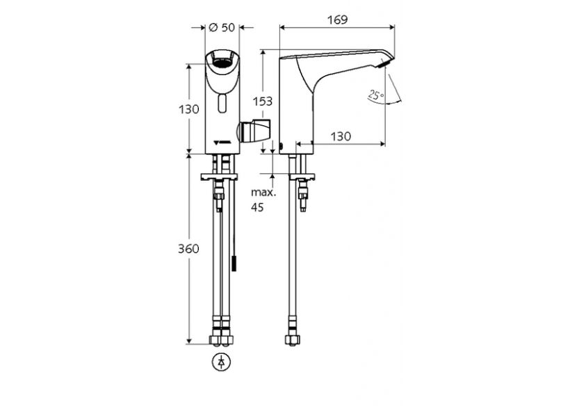 Robinets de lavabo électronique XERIS E-T - 002350699 - Schell