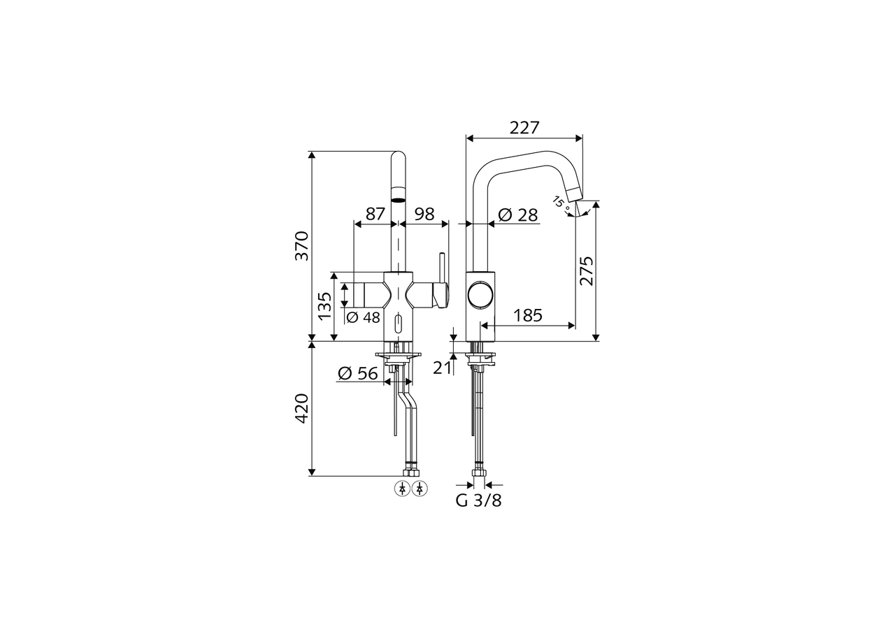 Robinet de cuisine électronique GRANDIS E - 002420699 - Schell