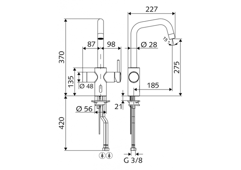 Robinet de cuisine électronique GRANDIS E - 002420699 - Schell