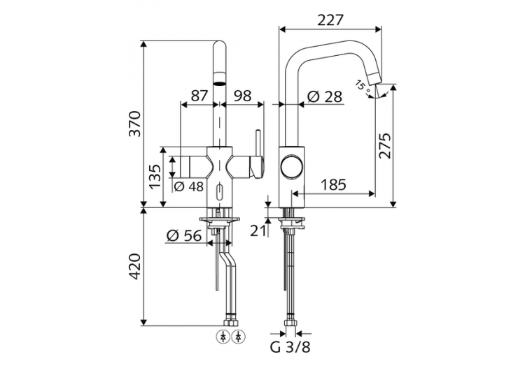 Robinet de cuisine électronique GRANDIS E - 002430699 - Schell 2