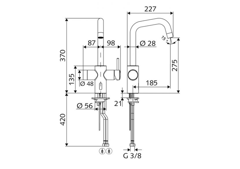 Robinet de cuisine électronique GRANDIS E - 002440699 - Schell