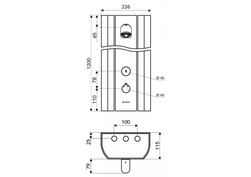 Panneau de douche LINUS DP-SC-T - 008150899 - Schell