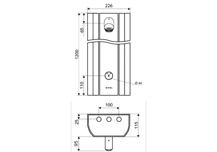 Panneau de douche LINUS DP-SC-M - 008260899 - Schell 2