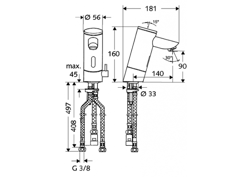 Robinet de lavabo électronique PURIS E - 010260699 - Schell