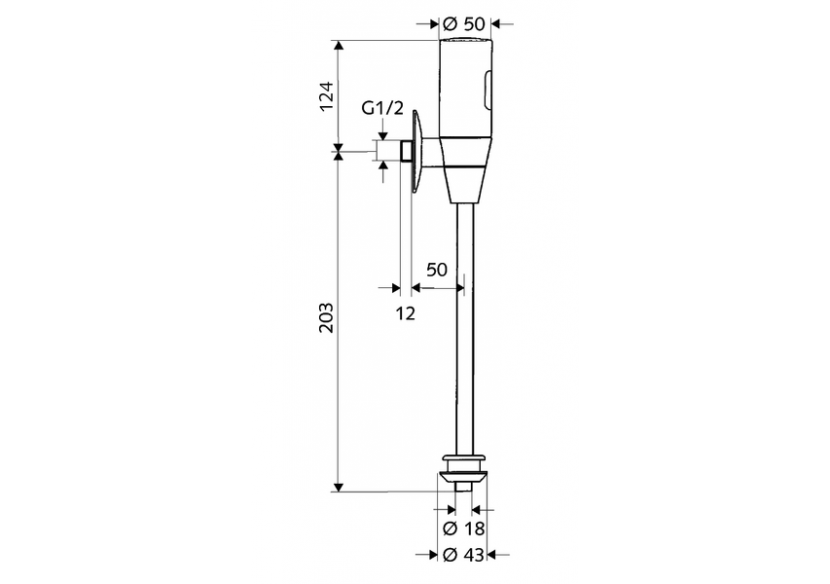 Robinet de chasse directe apparent électronique pour urinoir SCHELLTRONIC, DN 15 - 011130699 - Schell